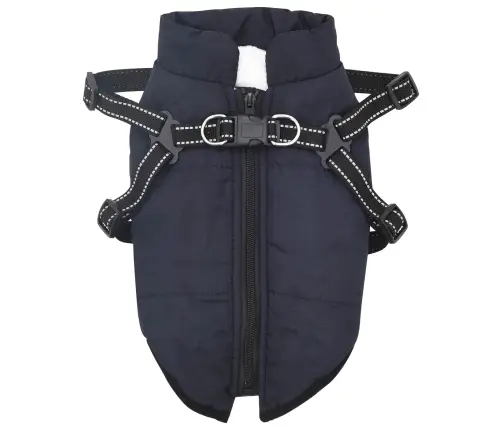 Suņu Mētelis Ar Jostas Tums Zils S Fleece Un Poliesters Vidaxl