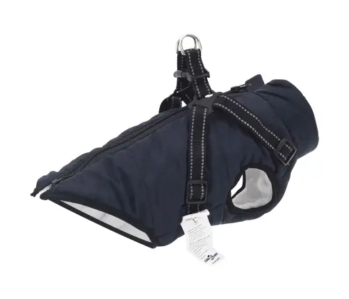 Suņu Mētelis Ar Jostas Tums Zils Xl Fleece Un Poliesters Vidaxl