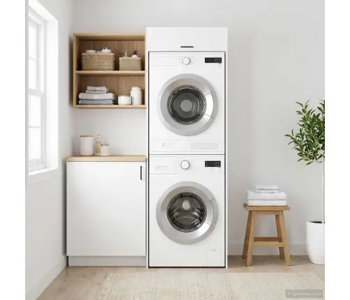 Veļas Mašīnas Skapis Balts 67,5 X 68 X 200 Cm Inženierijas Koks Vidaxl