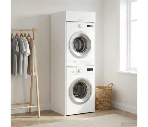 Veļas Mašīnas Skapis Balts 67,5 X 68 X 200 Cm Inženierijas Koks Vidaxl