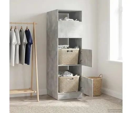 Veļas Skapis Betona 50 X 68 X 162 Cm Inženierijas Koks Vidaxl