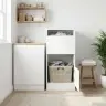 Veļas Skapis Ar Durvīm Balts 50 X 68 X 102 Cm Inženierijas Koks Vidaxl