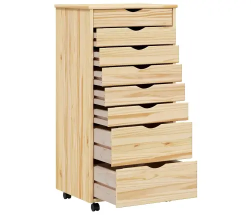 Rullējošais Skapītis Ar Atvilktnēm Ar Riteni Moss Caurs Laka Vidaxl