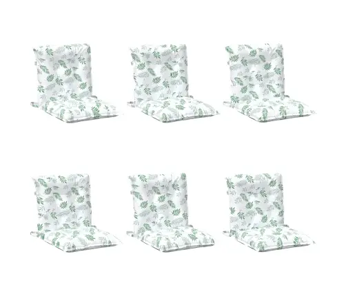 Zema Atzveltnes Krēsla Spilvens 6 Pcs Balts 100 X 50 X 7 Cm Vidaxl