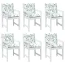 Zema Atzveltnes Krēsla Spilvens 6 Pcs Balts 100 X 50 X 7 Cm Vidaxl