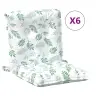 Zema Atzveltnes Krēsla Spilvens 6 Pcs Balts 100 X 50 X 7 Cm Vidaxl