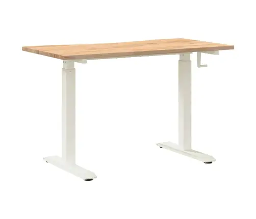 Laud Valge Ja Looduslik 120 X 60 Cm Tugev Tamme Puit