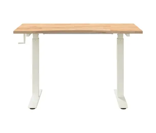 Laud Valge Ja Looduslik 120 X 60 Cm Tugev Tamme Puit