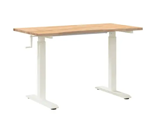 Laud Valge Ja Looduslik 120 X 60 Cm Tugev Tamme Puit