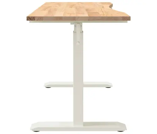 Laud Valge Ja Looduslik 120 X 60 Cm Tugev Tamme Puit