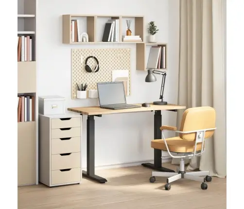 Stalas Juoda Ir Natūrali 120 X 60 Cm Kietas Ąžuolo Medis