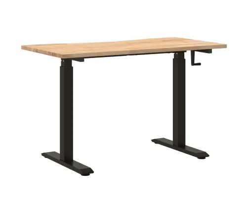 Stalas Juoda Ir Natūrali 120 X 60 Cm Kietas Ąžuolo Medis