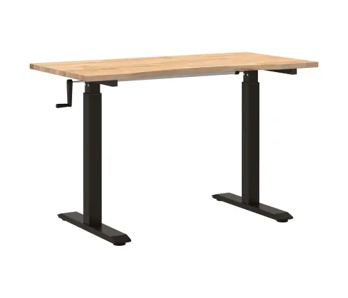 Stalas Juoda Ir Natūrali 120 X 60 Cm Kietas Ąžuolo Medis