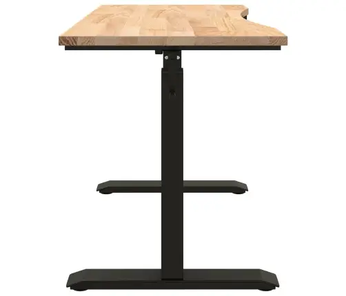 Stalas Juoda Ir Natūrali 120 X 60 Cm Kietas Ąžuolo Medis