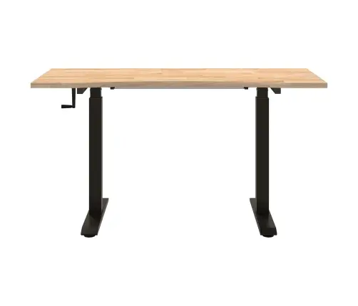 Laud Must Ja Looduslik 140 X 60 Cm Tugev Tamme Puit