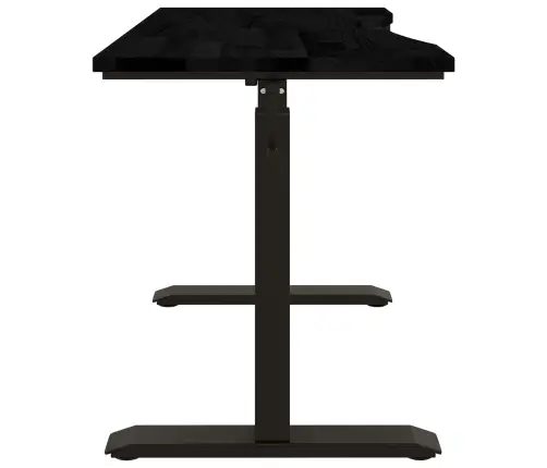 Galds Melns Un Tumši Brūns 120 X 60 Cm Cietā Ozola Koks Vidaxl