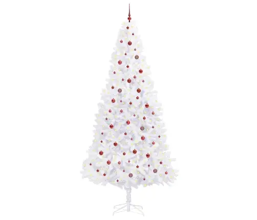 Mākslīgā Ziemassvētku Eglīte Balts 300 Cm Pvc Un Tērauds Vidaxl