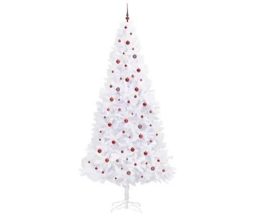 Mākslīgā Ziemassvētku Eglīte Balts 300 Cm Pvc Un Tērauds Vidaxl