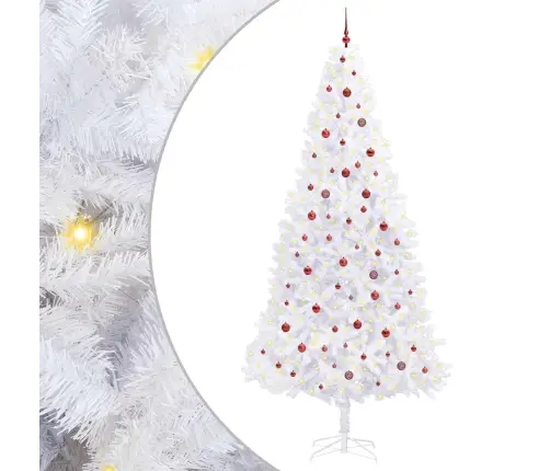 Mākslīgā Ziemassvētku Eglīte Balts 300 Cm Pvc Un Tērauds Vidaxl