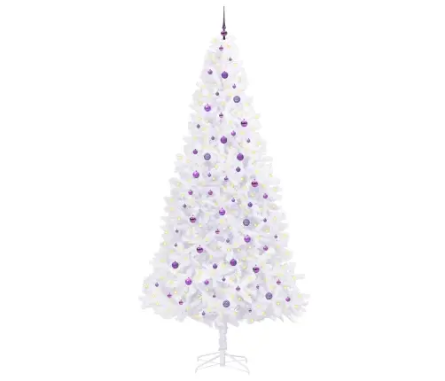 Tehisjõulupuu Koos 300 Led-Iga Valge 300 Cm Pvc Ja Teras