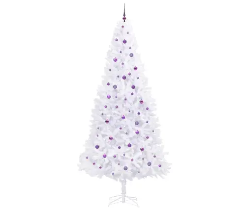 Tehisjõulupuu Koos 300 Led-Iga Valge 300 Cm Pvc Ja Teras