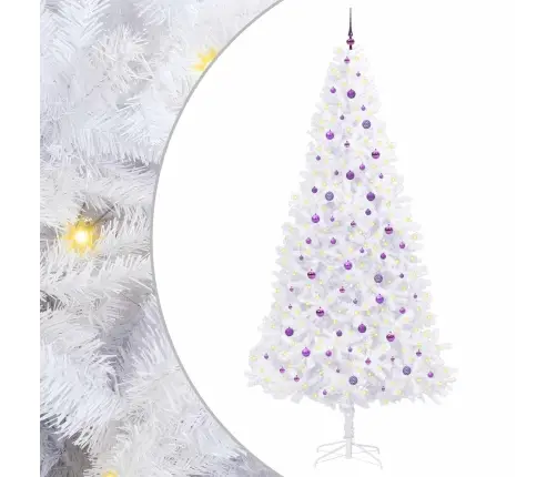 Tehisjõulupuu Koos 300 Led-Iga Valge 300 Cm Pvc Ja Teras