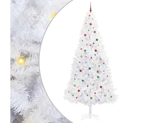 Mākslīgā Ziemassvētku Eglīte Balts 300 Cm Pvc Un Tērauds Vidaxl