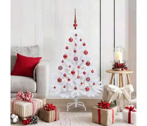 Mākslīgā Saliekamā Ziemassvētku Egle Su 150 Led Balts 120 Cm Vidaxl