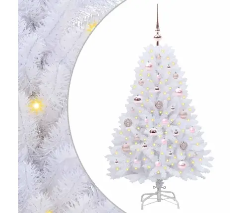 Kunstlik Kokkupandav Jõulupuu Valge 120 Cm Pvc Ja Teras