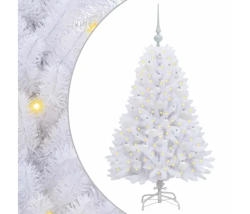 Mākslīgā Saliekamā Ziemassvētku Egle Su 150 Led Balts 120 Cm Vidaxl