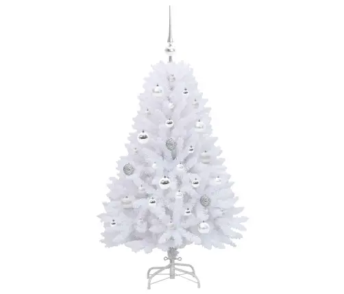 Kunstlik Kokkupandav Jõulupuu Valge 120 Cm Pvc Ja Teras