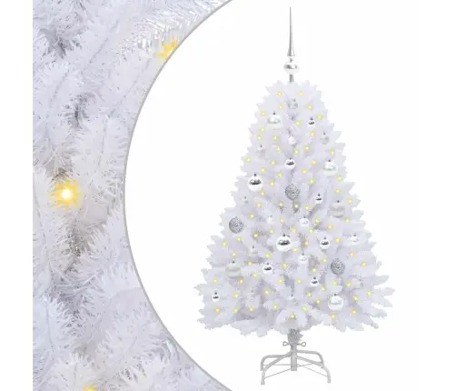 Kunstlik Kokkupandav Jõulupuu Valge 120 Cm Pvc Ja Teras