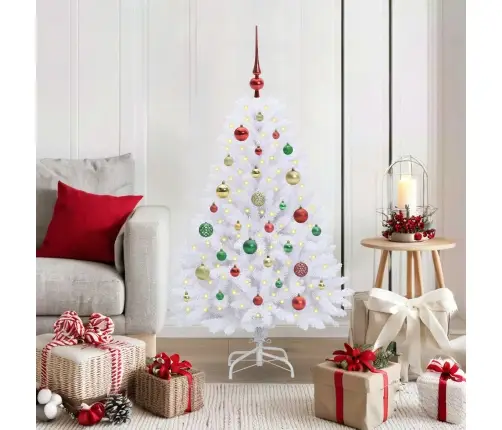 Mākslīgā Saliekamā Ziemassvētku Egle Su 150 Led Balts 120 Cm Vidaxl