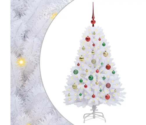 Mākslīgā Saliekamā Ziemassvētku Egle Su 150 Led Balts 120 Cm Vidaxl