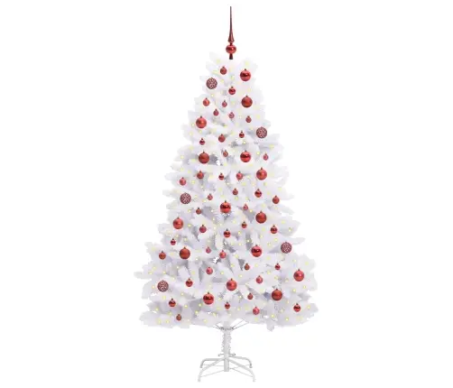 Dirbtinė Sulankstoma Kalėdų Eglutė Balta 180 Cm Pvc Ir Plienas