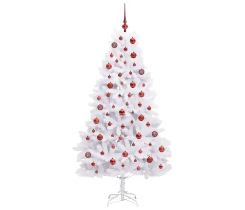 Dirbtinė Sulankstoma Kalėdų Eglutė Balta 180 Cm Pvc Ir Plienas