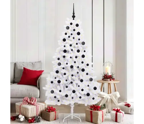 Mākslīgā Saliekamā Ziemassvētku Egle Su 300 Led Balts 180 Cm Vidaxl