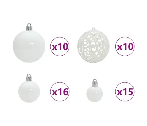 Mākslīgā Saliekamā Ziemassvētku Egle Su 300 Led Balts 180 Cm Vidaxl