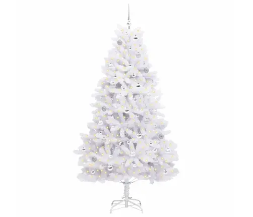 Mākslīgā Saliekamā Ziemassvētku Egle Su 300 Led Balts 210 Cm Vidaxl