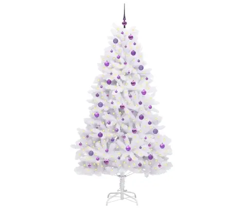 Mākslīgā Saliekamā Ziemassvētku Egle Su 300 Led Balts 210 Cm Vidaxl