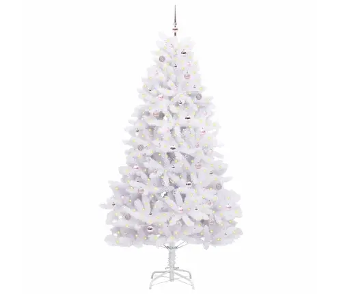 Mākslīgā Saliekamā Ziemassvētku Egle Su 300 Led Balts 240 Cm Vidaxl