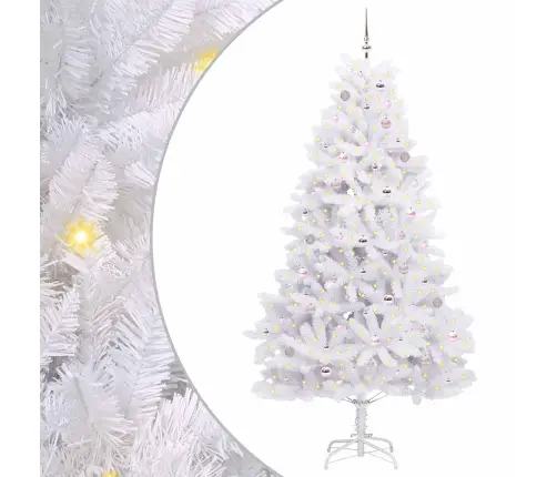 Mākslīgā Saliekamā Ziemassvētku Egle Su 300 Led Balts 240 Cm Vidaxl