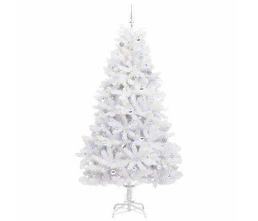 Mākslīgā Saliekamā Ziemassvētku Egle Su 300 Led Balts 240 Cm Vidaxl