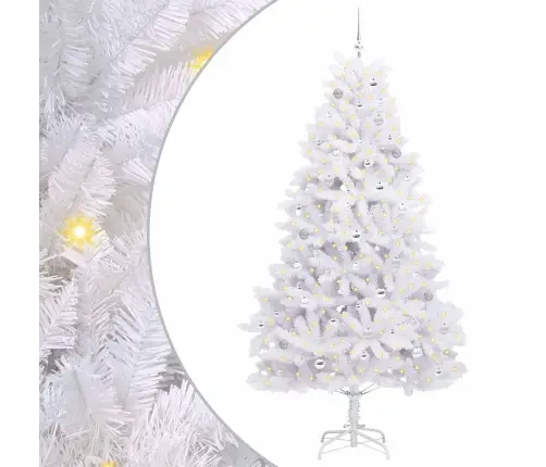 Mākslīgā Saliekamā Ziemassvētku Egle Su 300 Led Balts 240 Cm Vidaxl