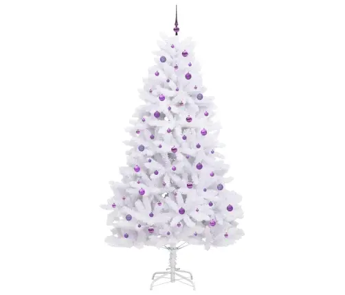 Dirbtinė Sulankstoma Kalėdų Eglutė Balta 240 Cm Pvc Ir Plienas