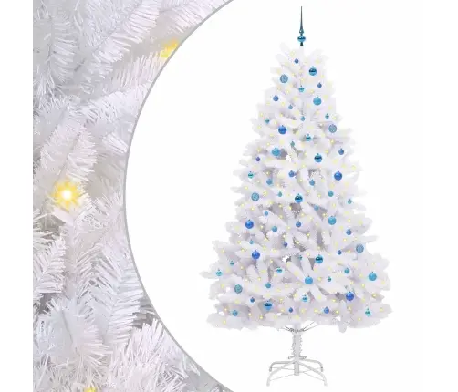 Kunstlik Kokkupandav Jõulupuu Valge 240 Cm Pvc Ja Teras