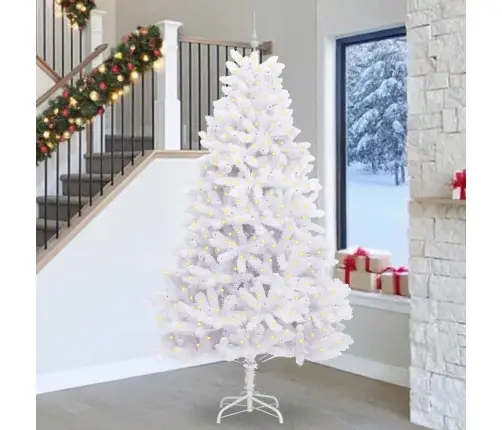 Kunstlik Kokkupandav Jõulupuu Valge 270 Cm Pvc Ja Teras