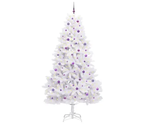 Dirbtinė Sulankstoma Kalėdų Eglutė Balta 270 Cm Pvc Ir Plienas