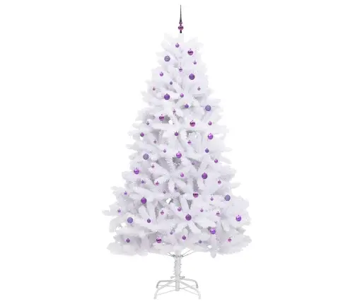 Dirbtinė Sulankstoma Kalėdų Eglutė Balta 270 Cm Pvc Ir Plienas