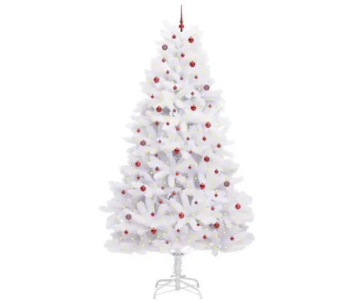 Dirbtinė Sulankstoma Kalėdų Eglutė Balta 300 Cm Pvc Ir Plienas
